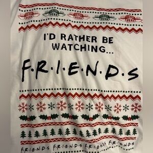 Family pack of 4: Friends Holiday Graphic Tee - White with Red & Green